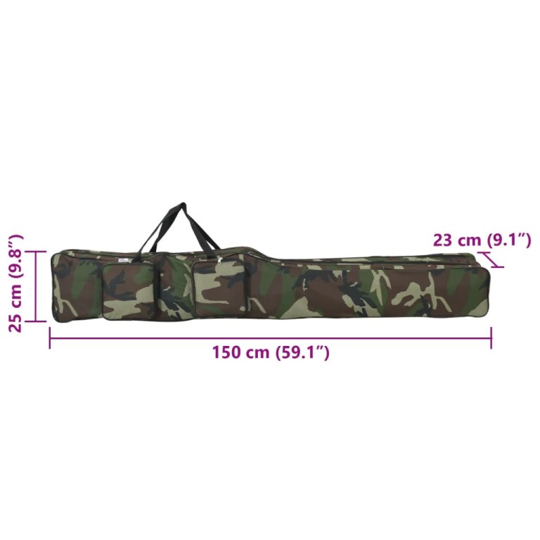 Geantă pentru undiță, verde camuflaj, 150 cm, țesătură oxford