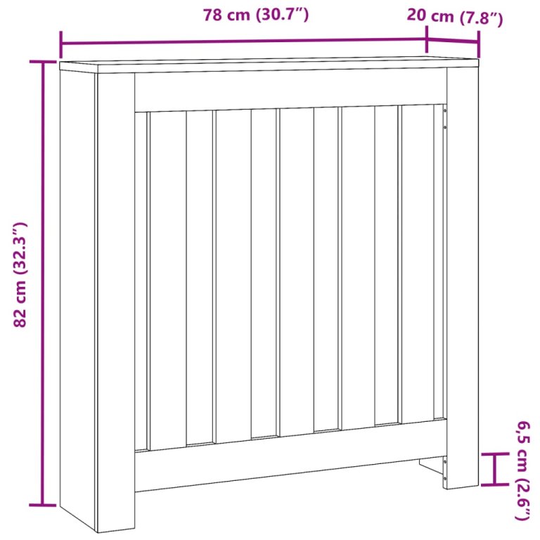 Mască pentru calorifer, alb, 78x20x82 cm, lemn prelucrat