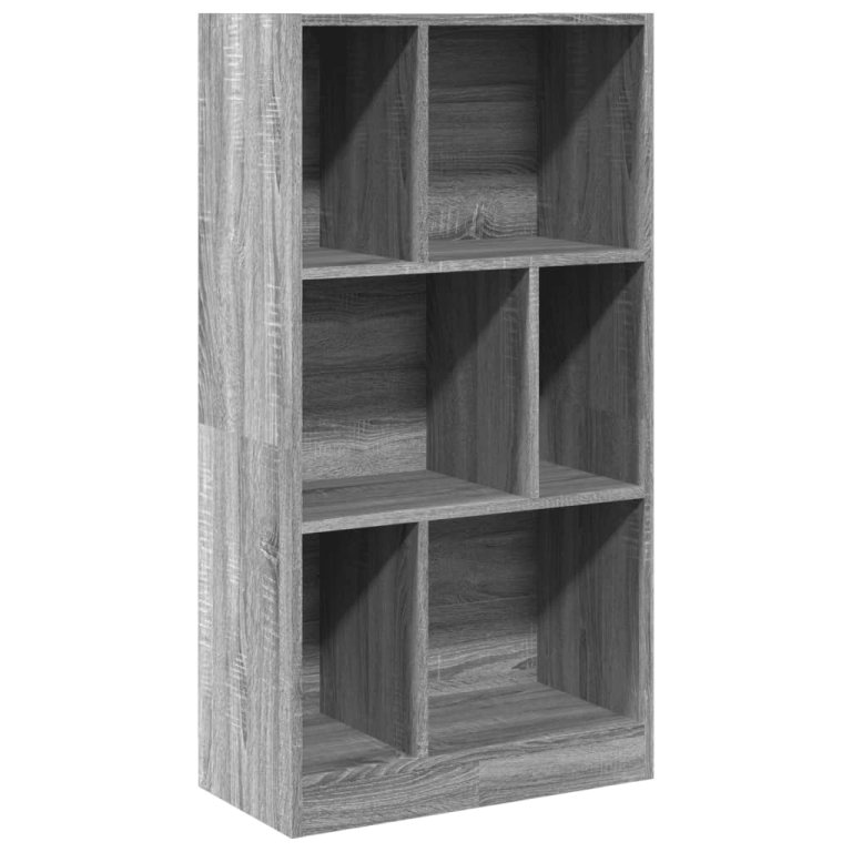 Bibliotecă, gri sonoma, 57x28,5x107,5 cm, lemn prelucrat