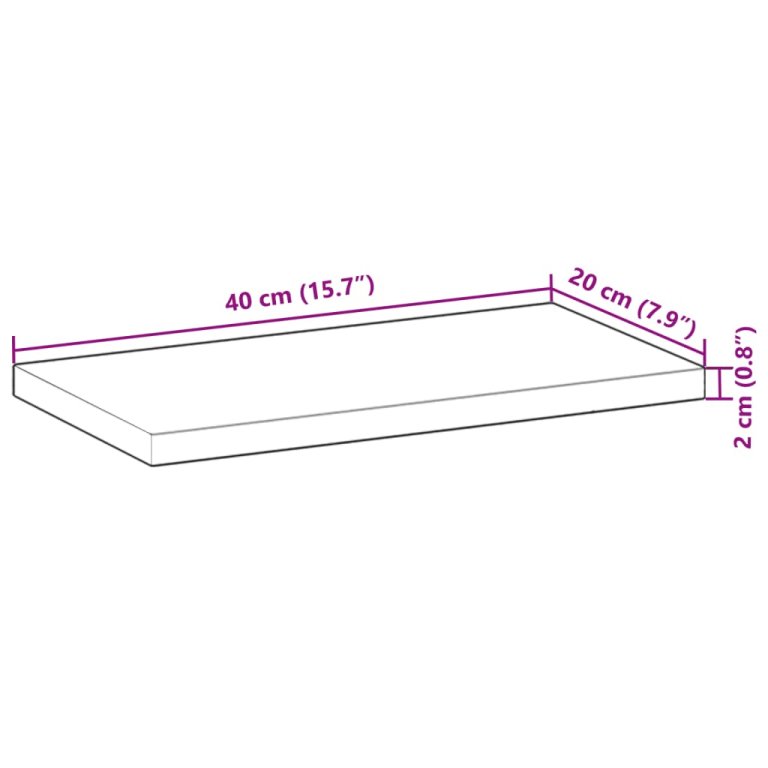 Rafturi plutitoare 2 buc. 40x20x2 cm lemn masiv acacia netratat