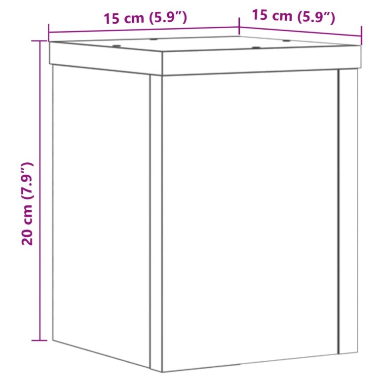 Suporturi de plante, 2 buc., alb, 15x15x20 cm, lemn prelucrat