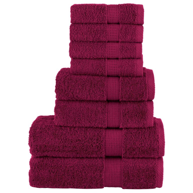 Set de prosoape premium SOLUND, 8 piese, bordo, 600 g/m²