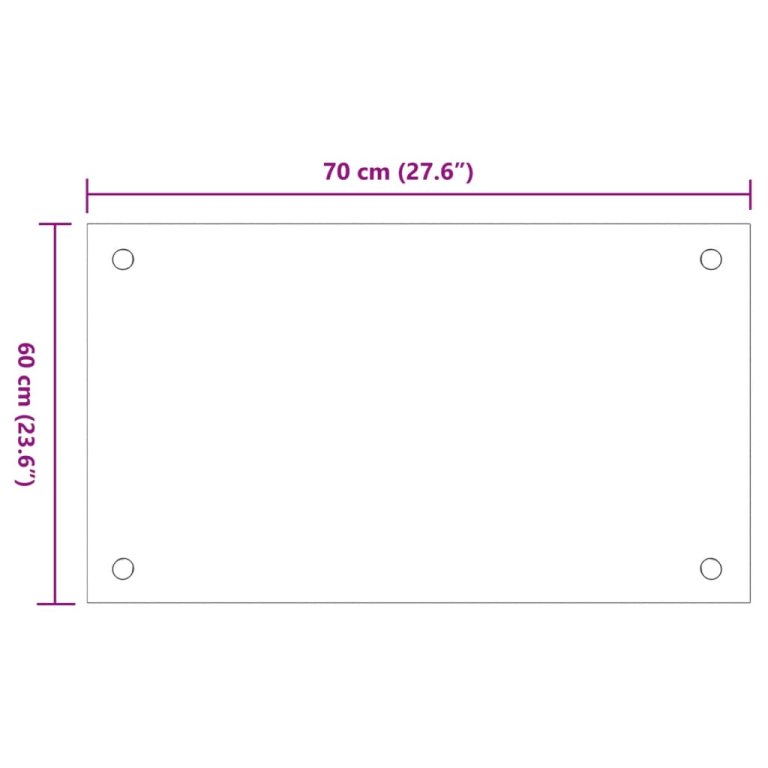 Panou antistropi bucătărie 2 buc. alb 70x60cm sticlă securizată