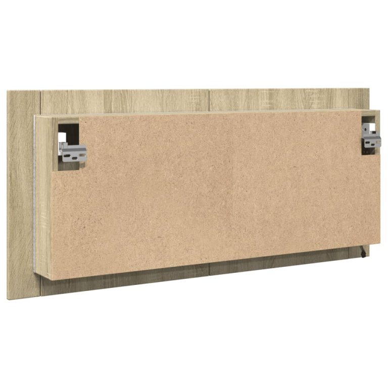 Dulap cu oglindă & LED stejar sonoma 100x12x45 cm lemn compozit