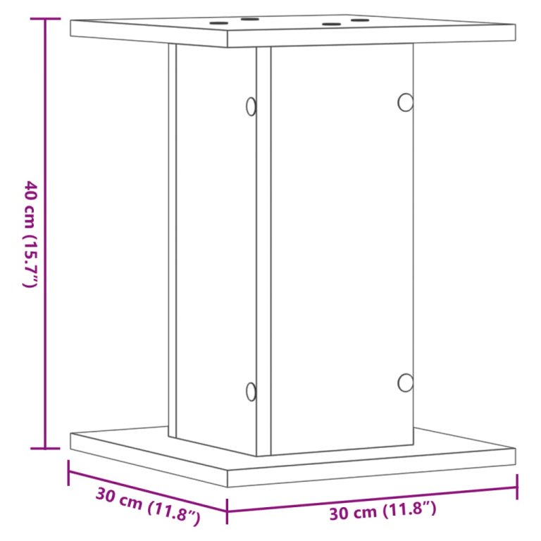 Suporturi plante 2 buc. stejar maro 30x30x40 cm lemn prelucrat