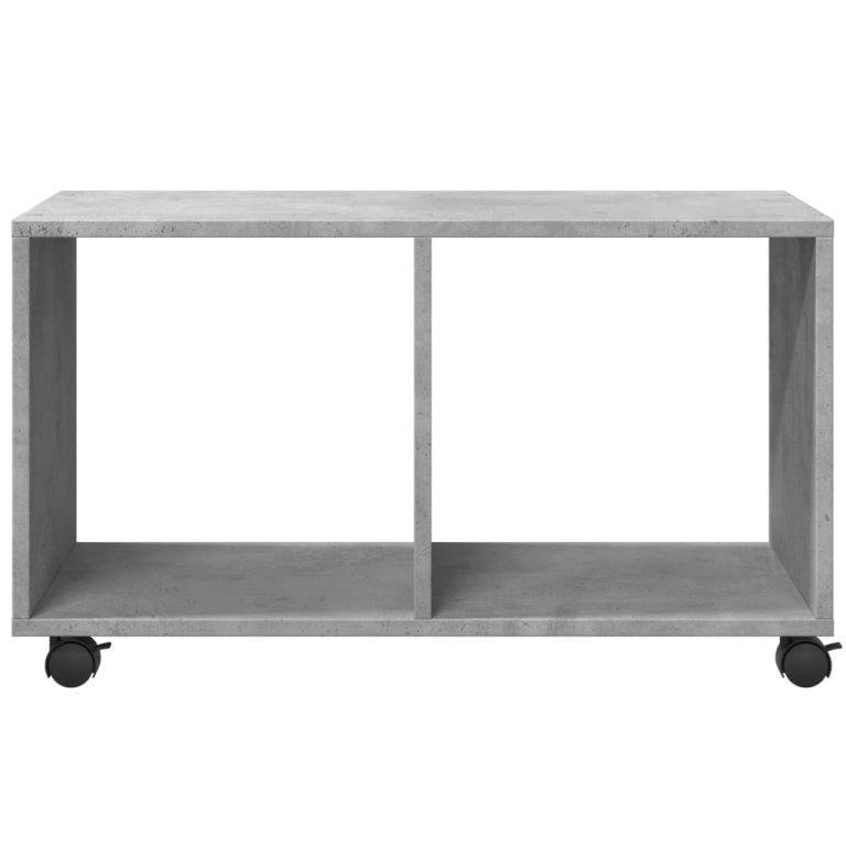 Dulap cu roți, gri beton, 72x33x42,5 cm, lemn prelucrat