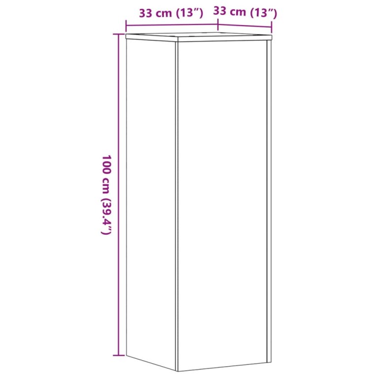 Suporturi plante 2 buc stejar sonoma 33x33x100cm lemn prelucrat