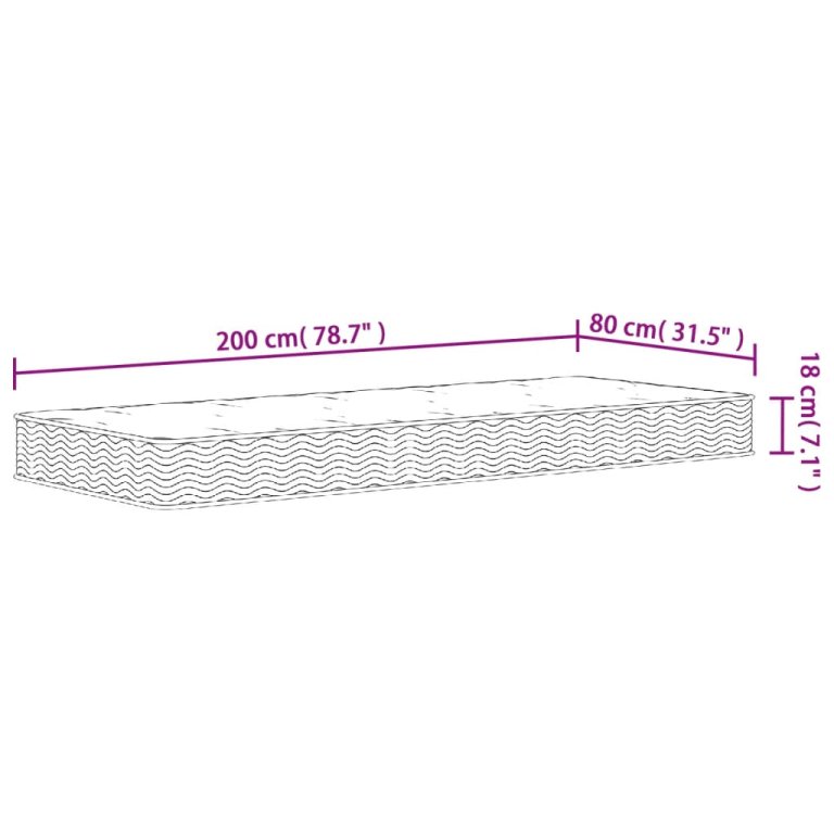 Saltea cu arcuri bonnell, fermitate medie, 80x220 cm