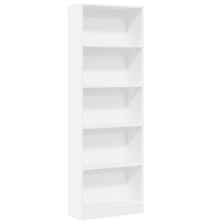 Bibliotecă, alb, 60x24x176 cm, lemn prelucrat