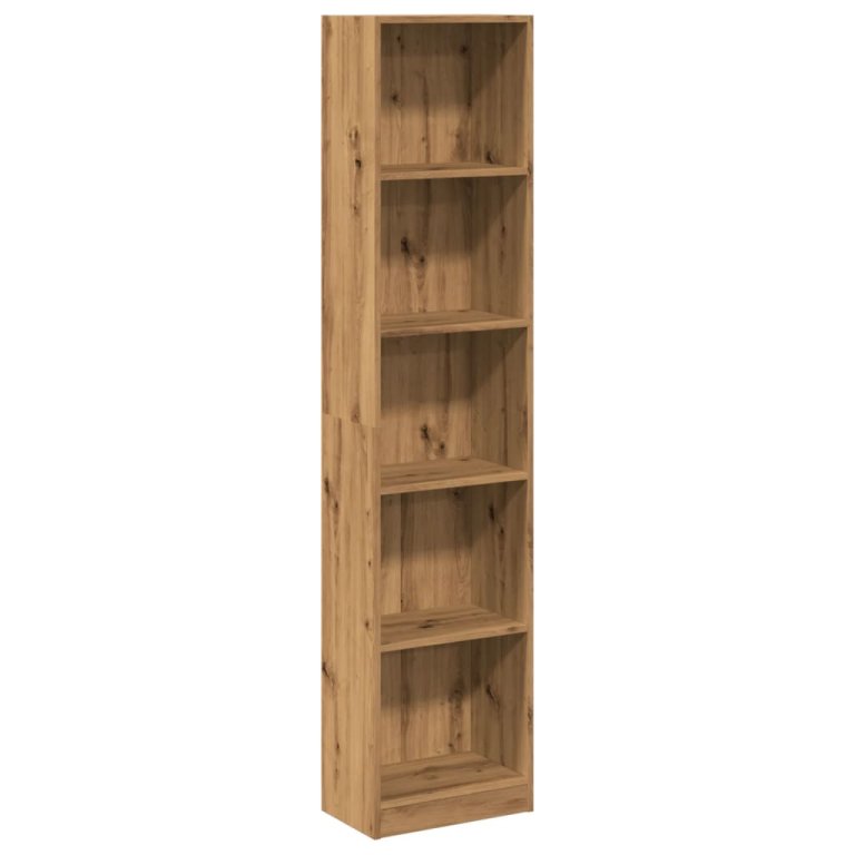 Bibliotecă, stejar artizanal, 40x24x176 cm, lemn prelucrat