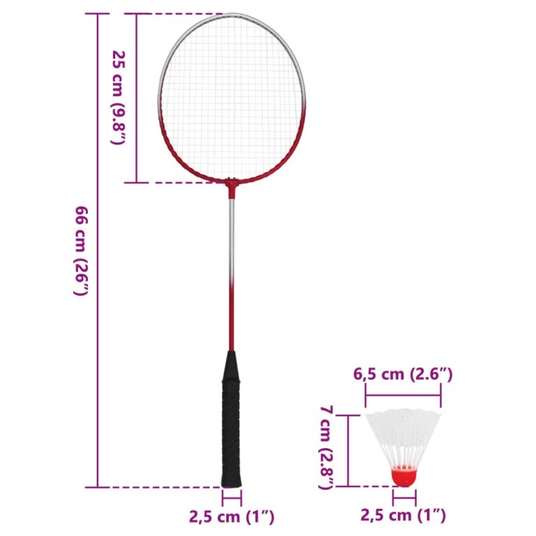 Set de badminton cu 4 rachete și plasă, 620x151 cm