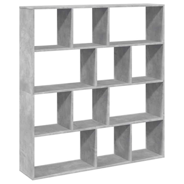 Bibliotecă, gri beton, 132x29x141,5 cm, lemn prelucrat