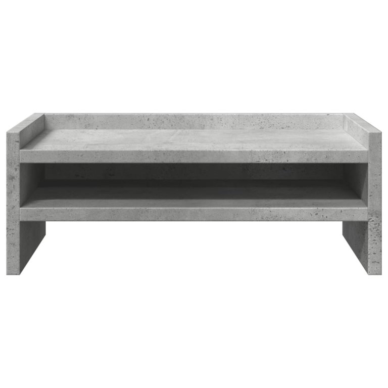 Suport de monitor, gri beton, 42x24x16 cm, lemn prelucrat