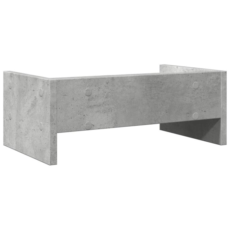 Suport de monitor, gri beton, 42x24x16 cm, lemn prelucrat