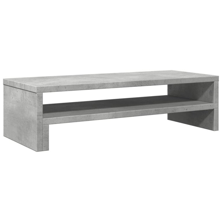 Suport de monitor, gri beton, 54x22x15 cm, lemn prelucrat