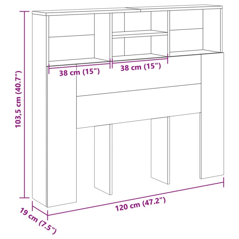 Tăblie pat/dulap, lemn artizanal 120x19x103,5 cm lemn prelucrat