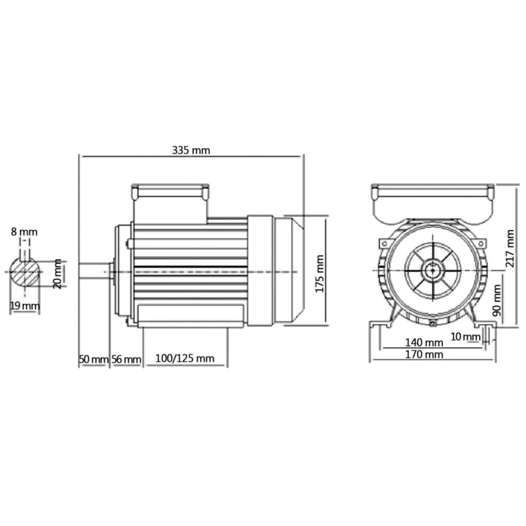 Motor electric monofazat aluminiu 1,5kW / 2CP 2 poli 2800 RPM