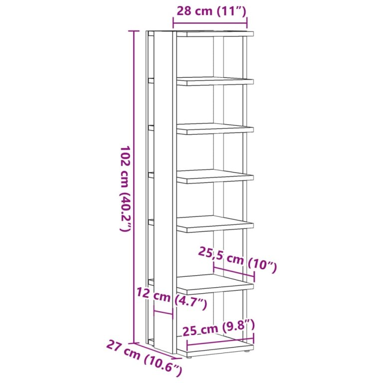 Pantofar, stejar artizanal, 28x27x102 cm lemn prelucrat