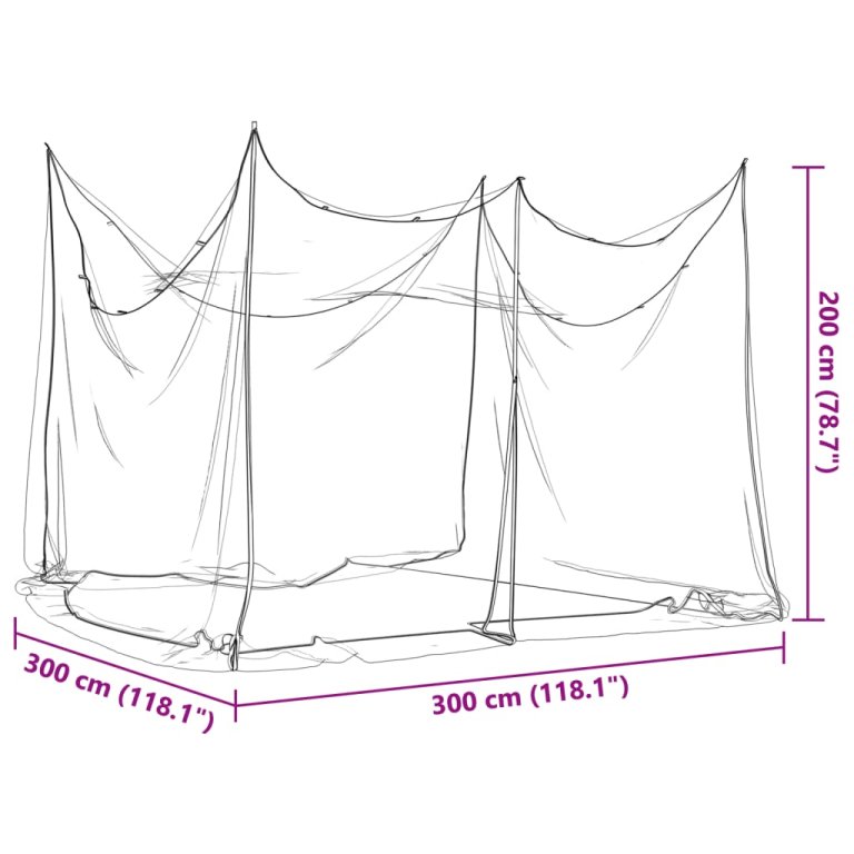 Plasa tantari interior exterior 156 ochiuri alb 300x300x200 cm