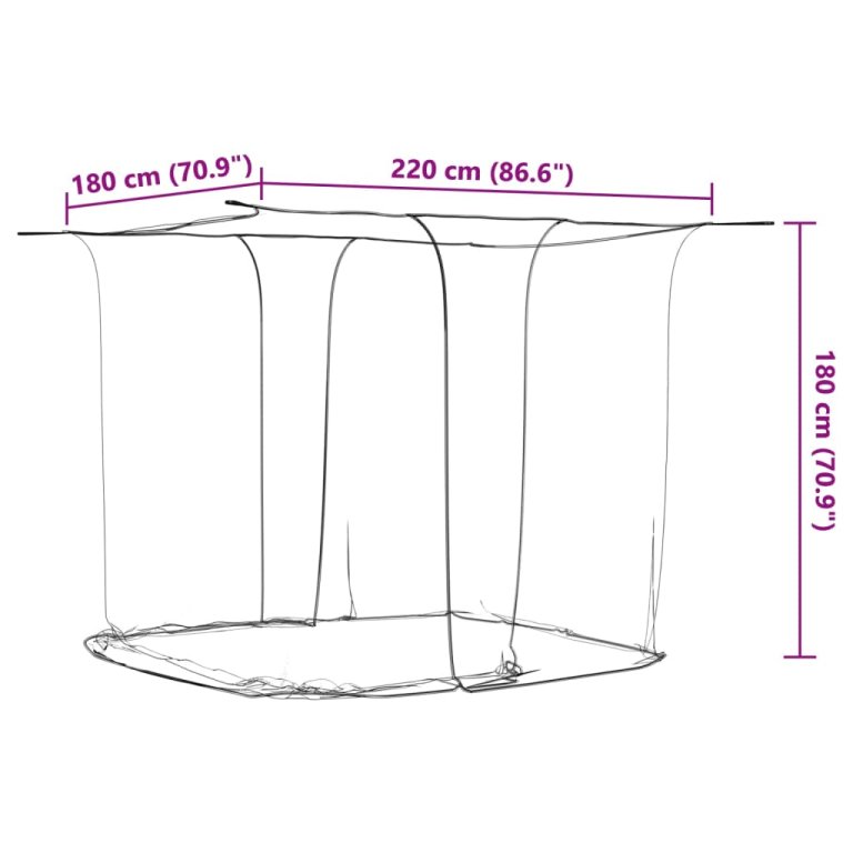 Plasa de tantari suspendata 156 ochiuri alb 220x180x180 cm