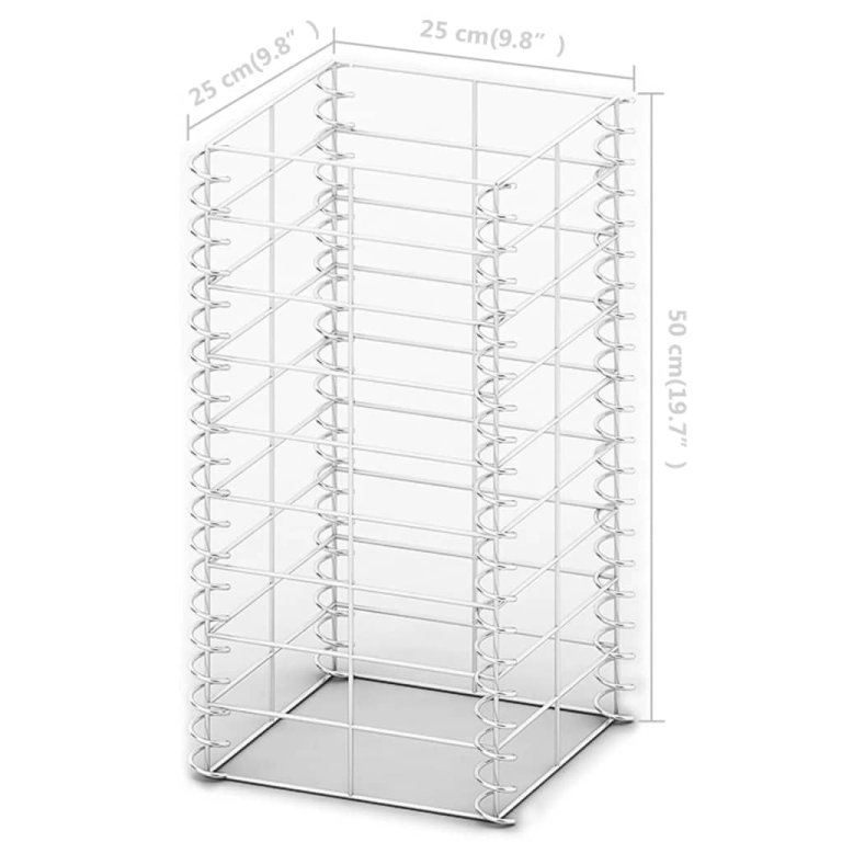 Set gabioane, 3 buc., sârmă galvanizată, 25 x 25 x 50 cm