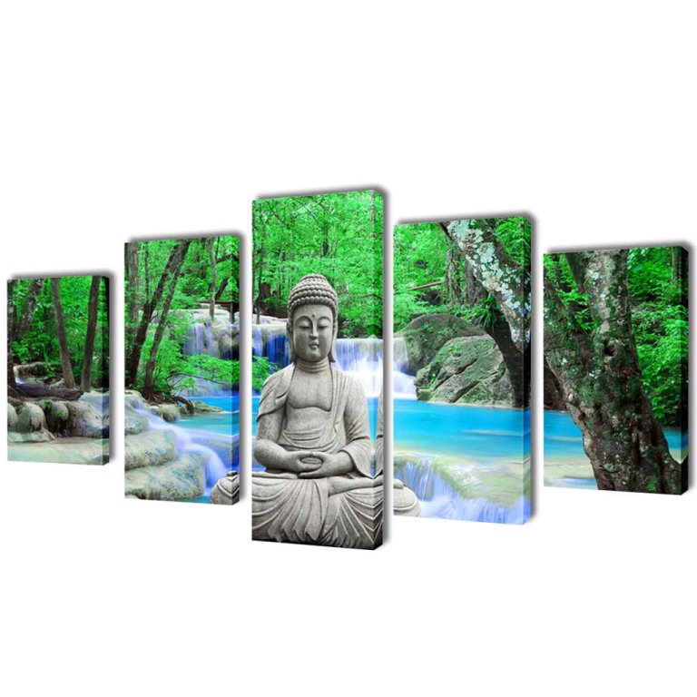 Set de tablouri, imprimeu Buddha, 200 x 100 cm