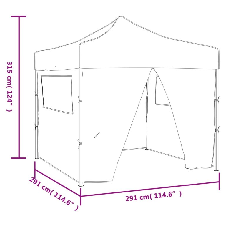 41466  Blue Foldable Tent 3 x 3 m with 4 Walls