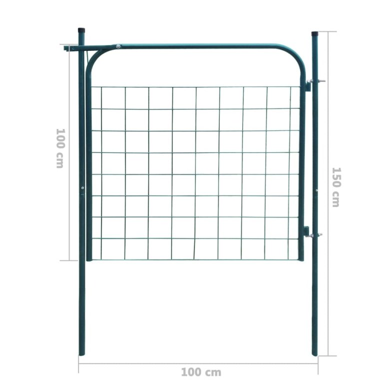 Poartă pentru gard de gradină 100 x 100 cm verde