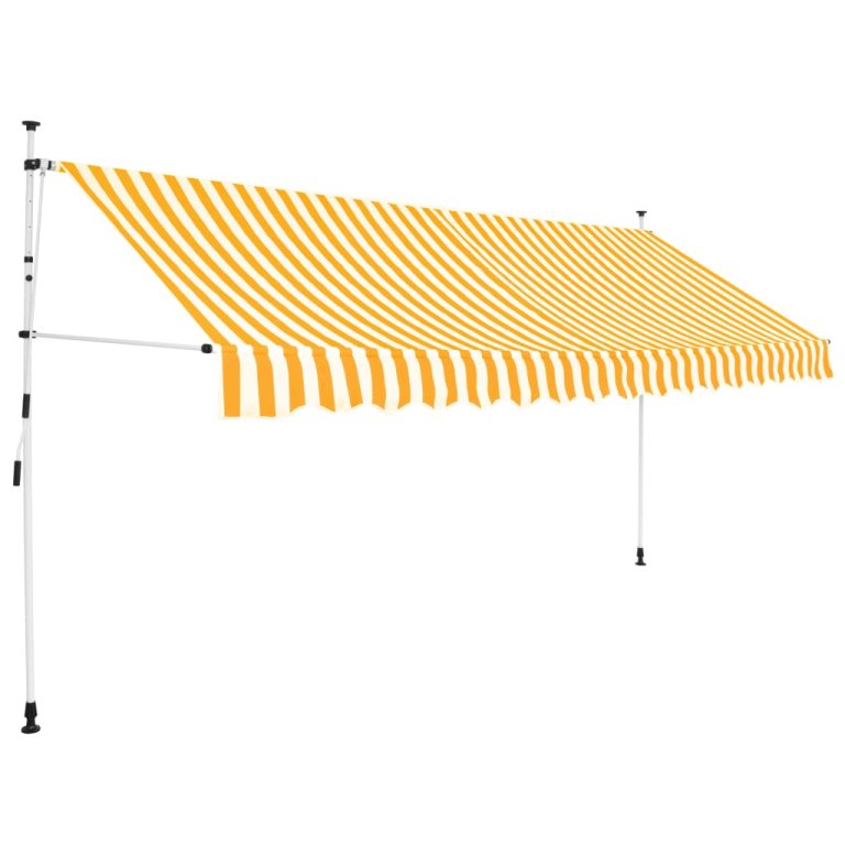 Copertină retractabilă manual, portocaliu și alb, 400 cm, dungi