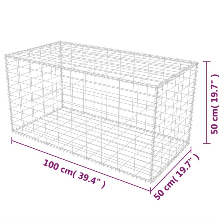 Coș gabion, 100 x 50 x 50 cm, oțel galvanizat