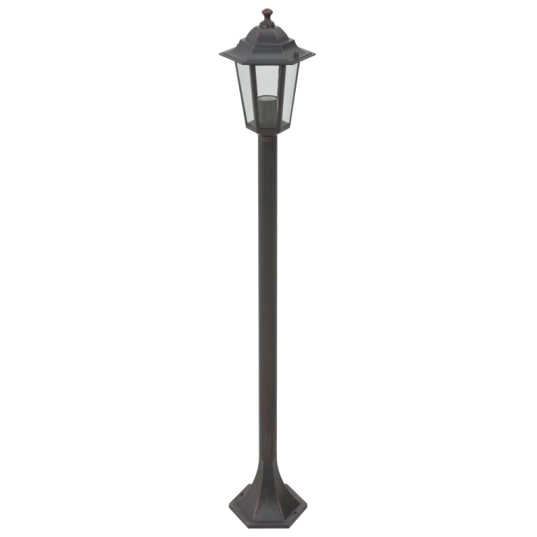 Stâlp iluminare grădină, 6 buc., bronz, 110 cm, aluminiu, E27