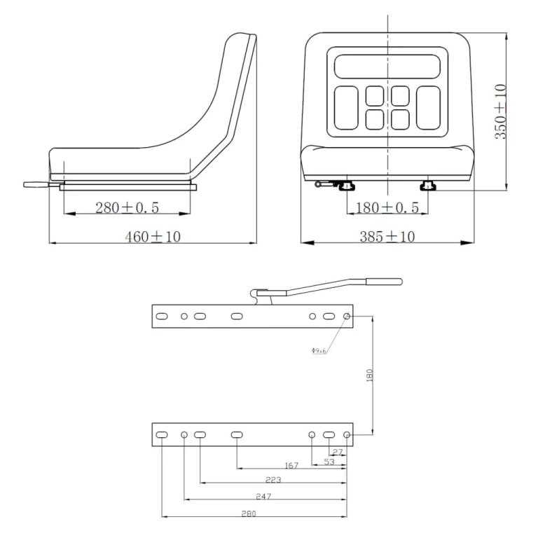 Scaun universal de tractor Negru