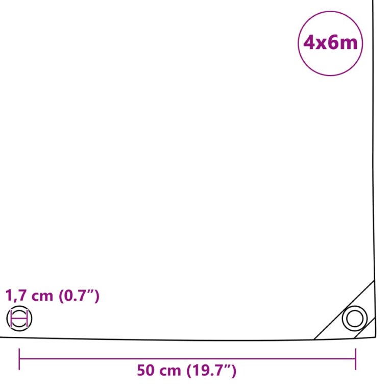 Prelată 650 g/m² 4 x 6 m Albastru