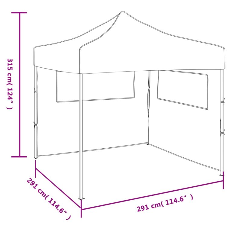 Cort pliabil cu 2 pereți, crem, 3 x 3 m