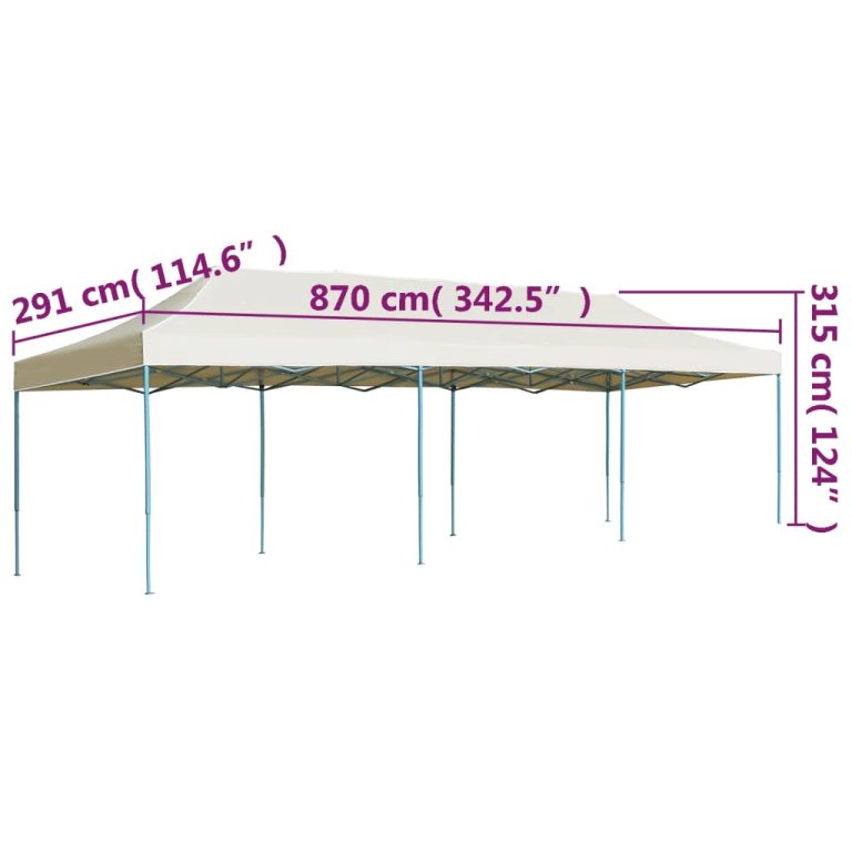 Cort de petrecere pliabil, crem, 3 x 9 m