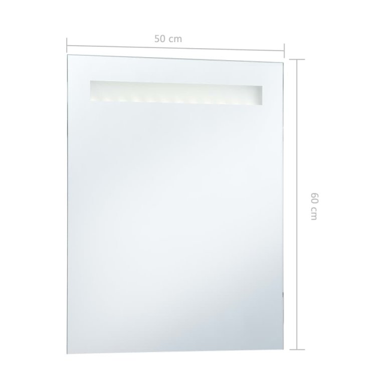 Oglindă cu LED de perete pentru baie, 50 x 60 cm