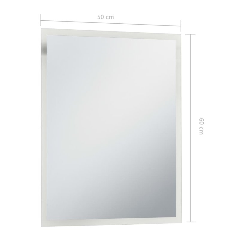 Oglindă cu LED de perete pentru baie, 50 x 60 cm