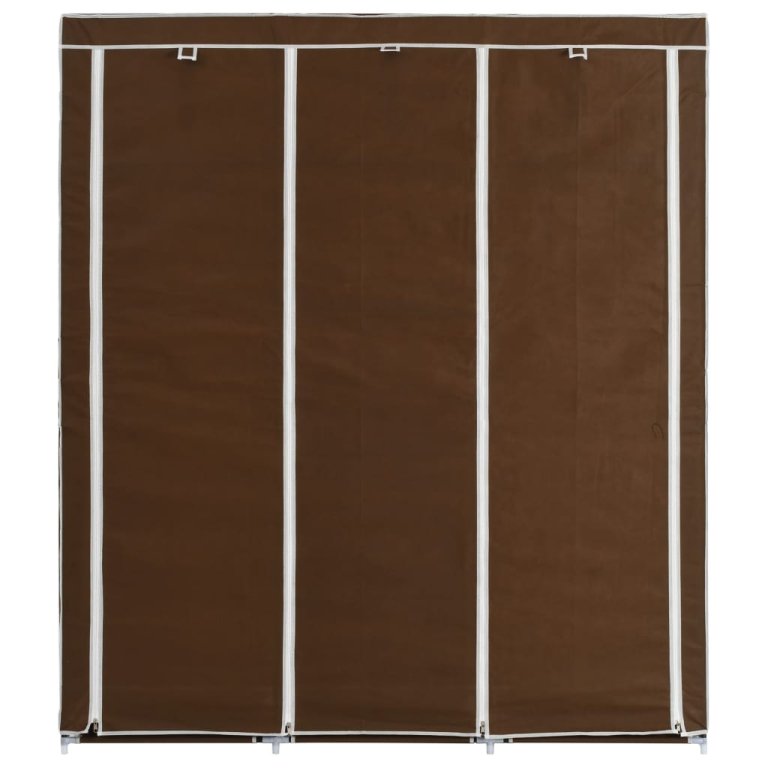 Dulap cu bare și compartimente, maro, 150x45x175 cm, textil