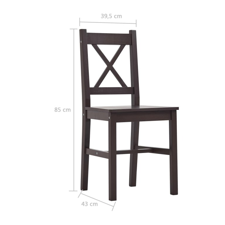 Set mobilier de bucătărie, 7 piese, maro închis, lemn de pin