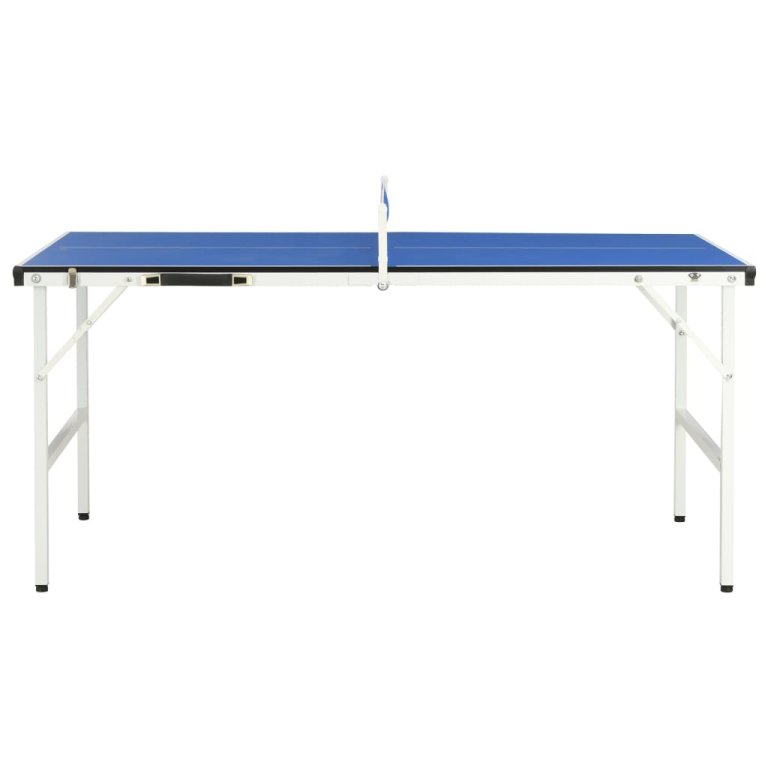 Masă de ping pong cu fileu, albastru, 152 x 76 x 66 cm