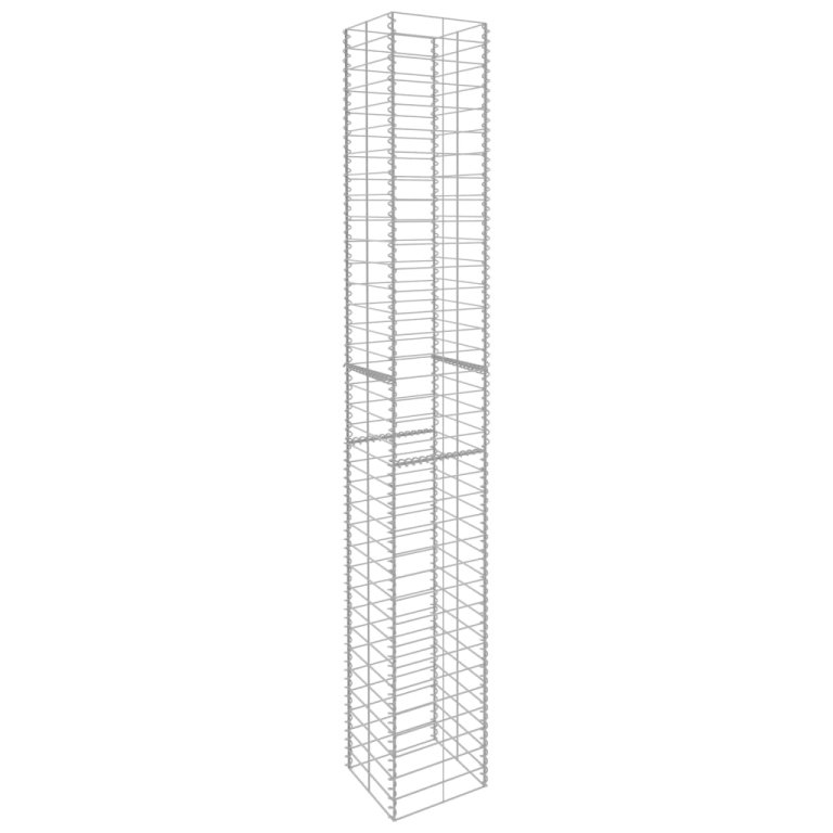 Coșuri gabion, 3 buc., 25 x 25 x 197 cm, oțel galvanizat