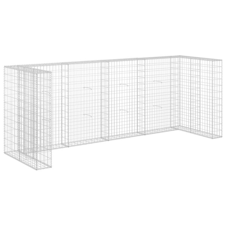 Perete gabion pentru pubele, 320x100x120 cm, oțel galvanizat