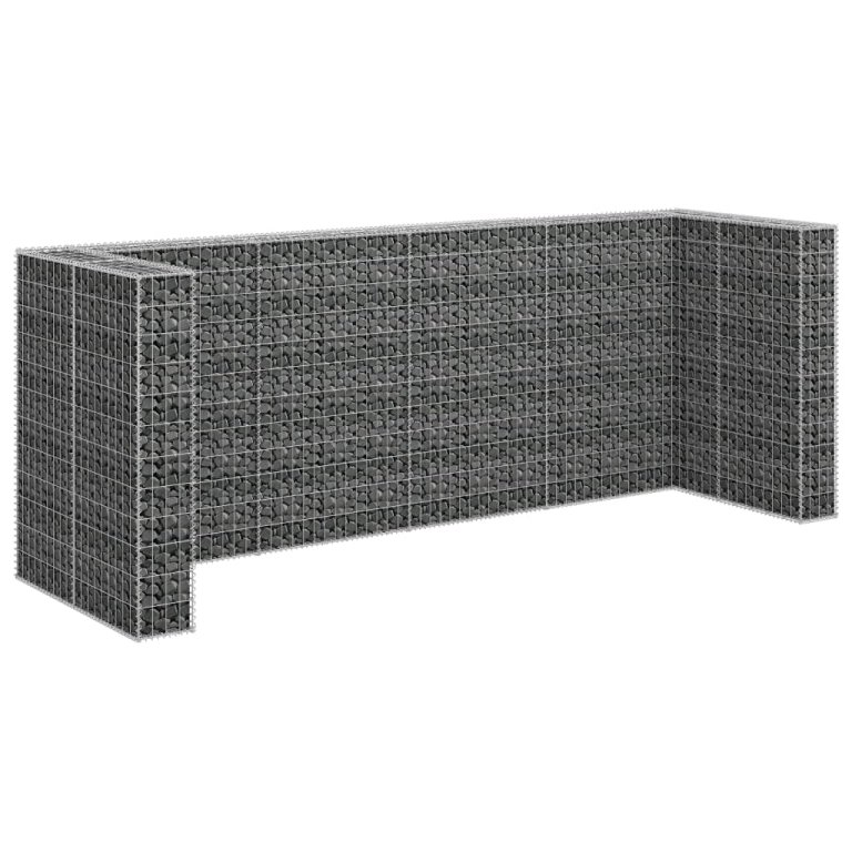 Perete gabion pentru pubele, 320x100x120 cm, oțel galvanizat