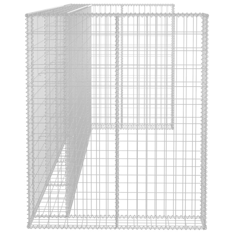 Perete gabion pentru pubele, 320x100x120 cm, oțel galvanizat