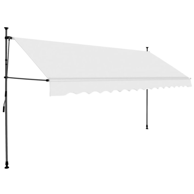 Copertină retractabilă manual cu LED, crem, 350 cm