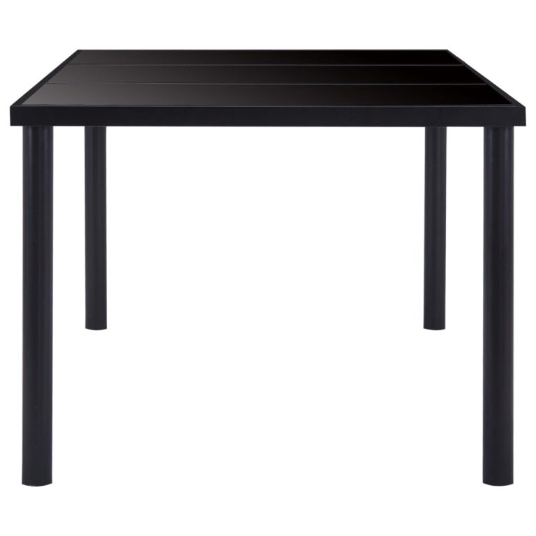 Set mobilier de bucătărie, 7 piese, negru, piele ecologică