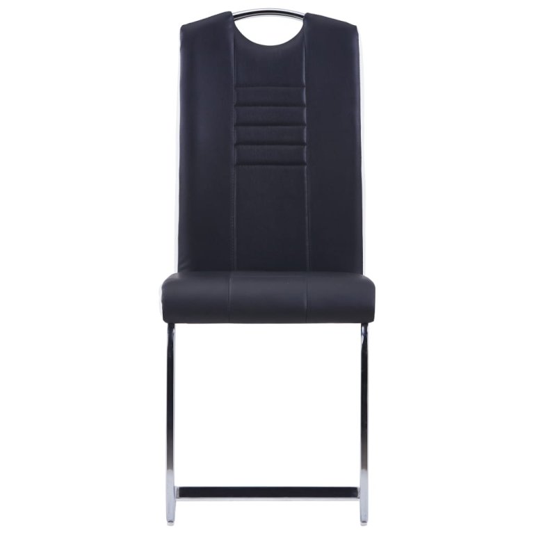 Set mobilier de bucătărie, 7 piese, negru, piele ecologică