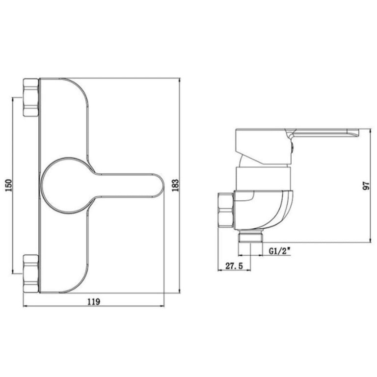 SCHÜTTE Baterie mixer de duș DENVER, negru mat