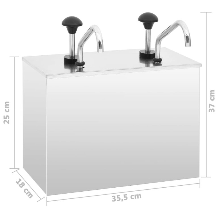 Dozator de sos, 2 x 3,5 L, oțel inoxidabil