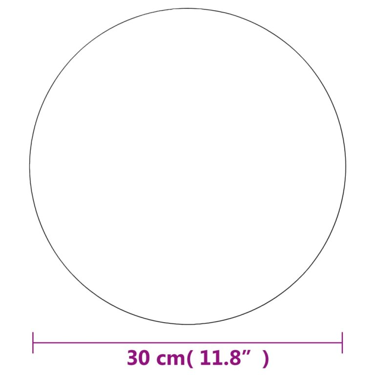 Oglindă fără ramă, 30 cm, sticlă, rotund